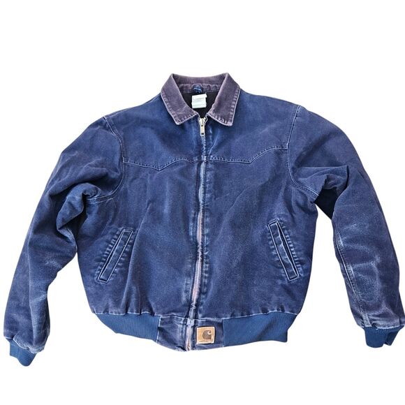 Carhartt Other - Carhartt Jacket Santa Fe J14MDT Midnight Blue Size XL Distressed Vintage Fade